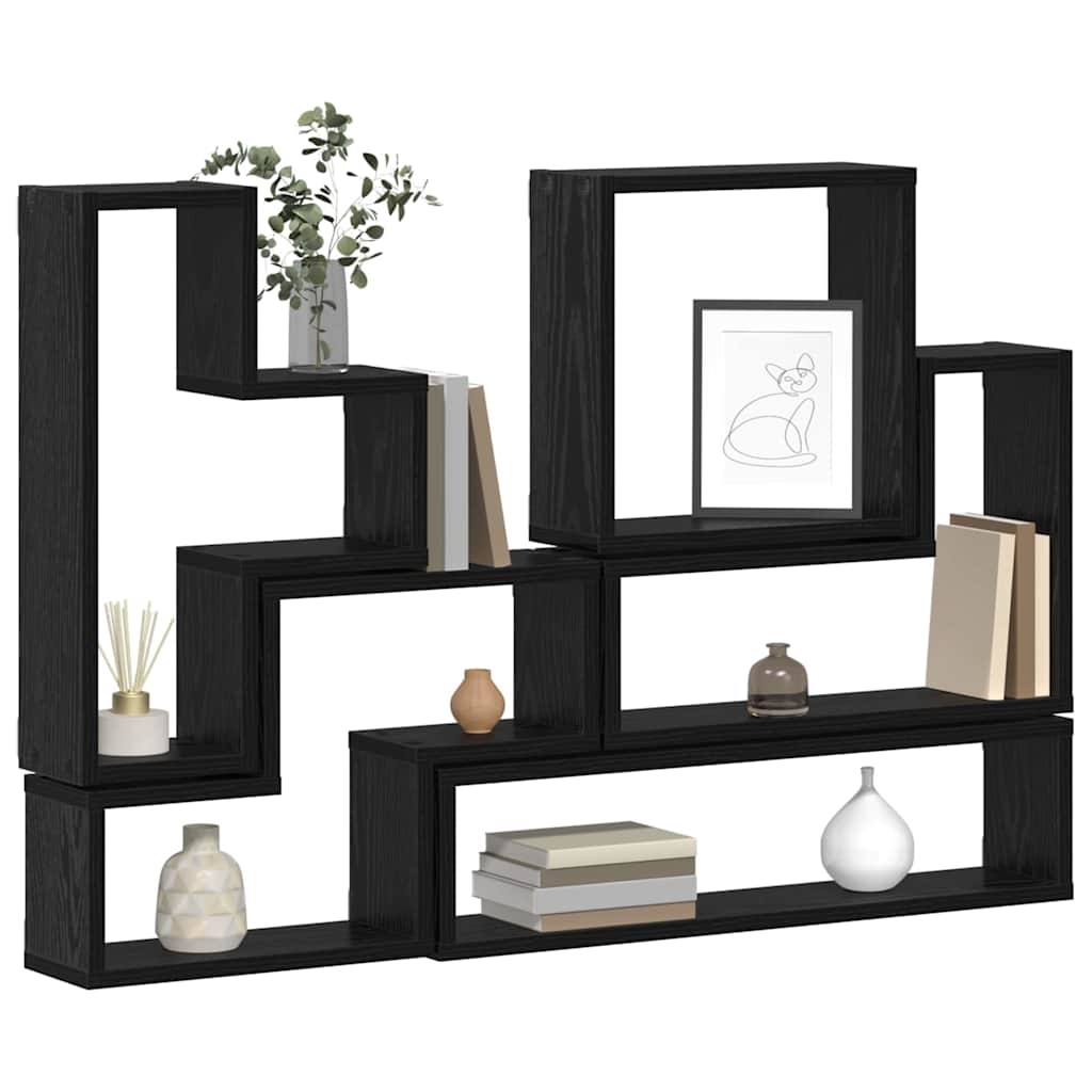 Wall Shelf Wall-Mounted Black Oak 96 x 12 x 64 cm