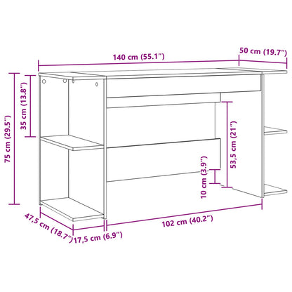 Desk Artisan oak Engineered wood 140 x 50 x 75 cm