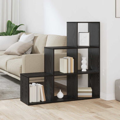 Room Divider Bookcase Black Oak 99 x 29 x 99 cm Engineered Wood