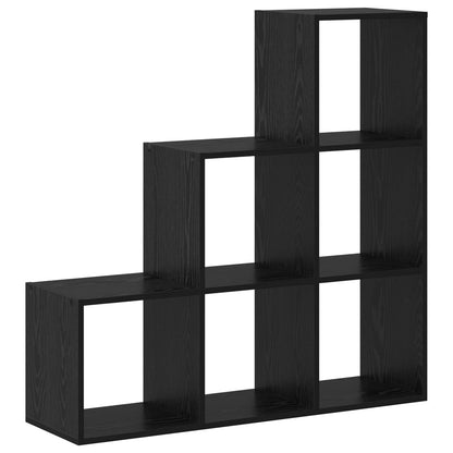 Room Divider Bookcase Black Oak 99 x 29 x 99 cm Engineered Wood