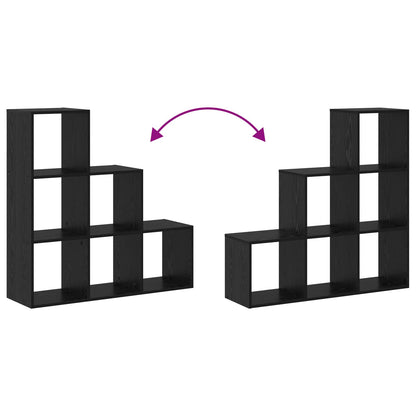 Room Divider Bookcase Black Oak 99 x 29 x 99 cm Engineered Wood