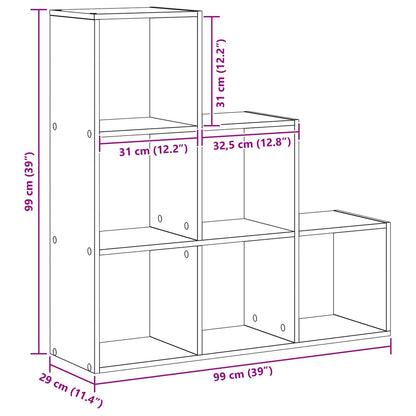 Room Divider Bookcase 6-Tier 99 x 29 x 99 cm Engineered Wood
