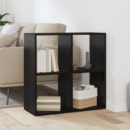 Book Cabinet Black Oak 69.5 x 29 x 69.5 cm Engineered Wood