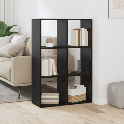 Book Cabinet Black Oak 69.5 x 29 x 103.5 cm Engineered Wood