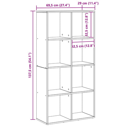 Book Cabinet 8-Tier 69.5 x 29 x 137.5 cm Engineered Wood