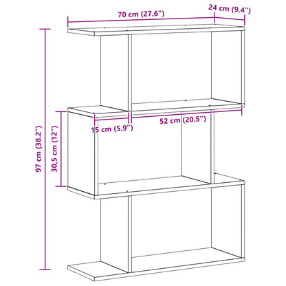 Book Cabinet Black Oak 70 x 24 x 97 cm Engineered Wood