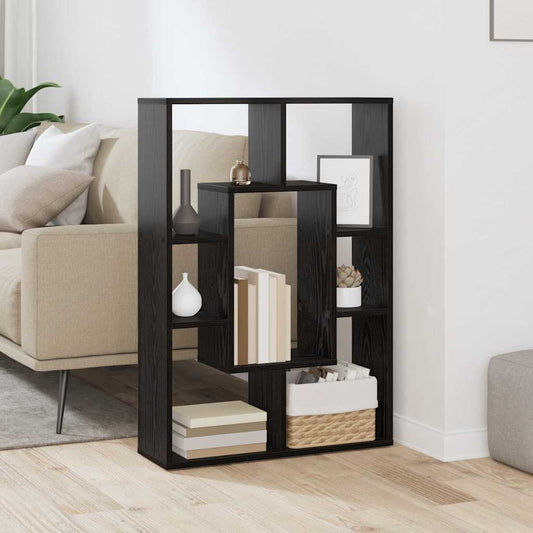 Bookcase Black oak 63 x 20 x 90 cm Engineered wood