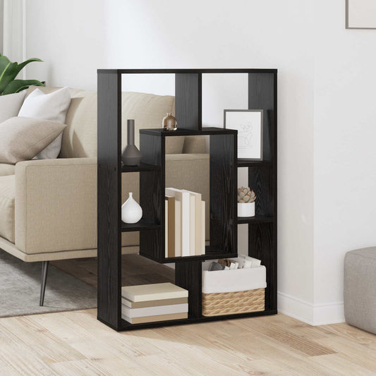 Book Cabinet 7-Tier 63 x 20 x 90 cm Engineered Wood Black Oak