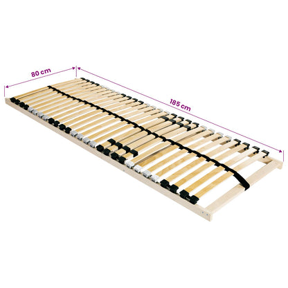 Slatted Bed Base Brown 80 x 190 cm Solid Beech Wood