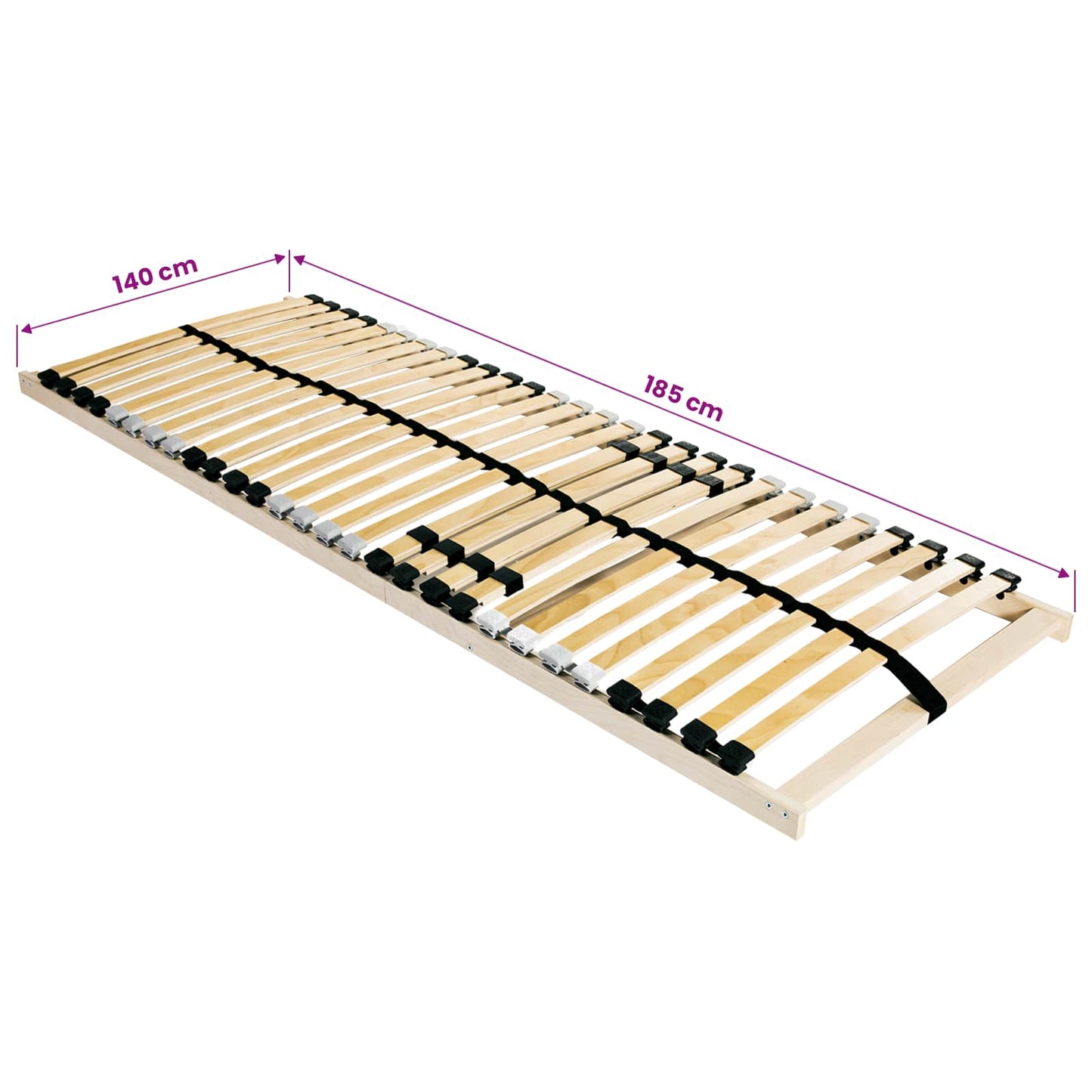 Slatted Bed Base Brown 140 x 190 cm Solid Beech Wood