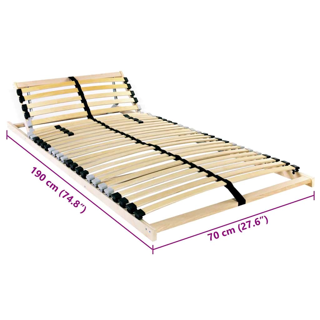 Slatted Bed Base Brown 70 x 190 cm Solid Beech Wood