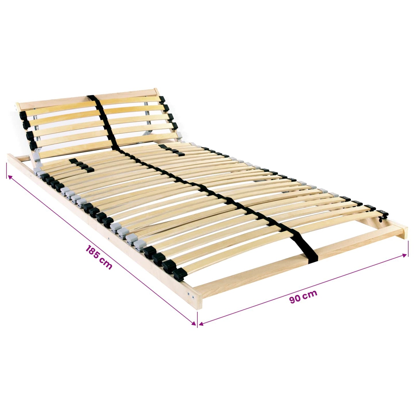 Slatted Bed Base Manual Brown 90 x 190 cm Solid Beech Wood