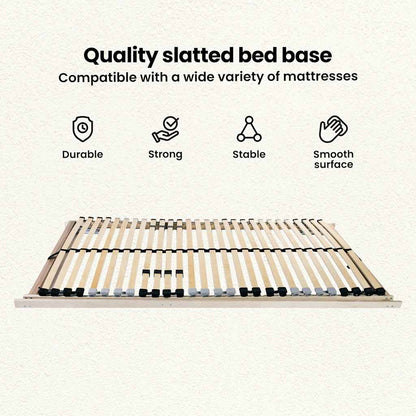 Slatted Bed Base Manual Brown 70 x 190 cm Solid Beech Wood