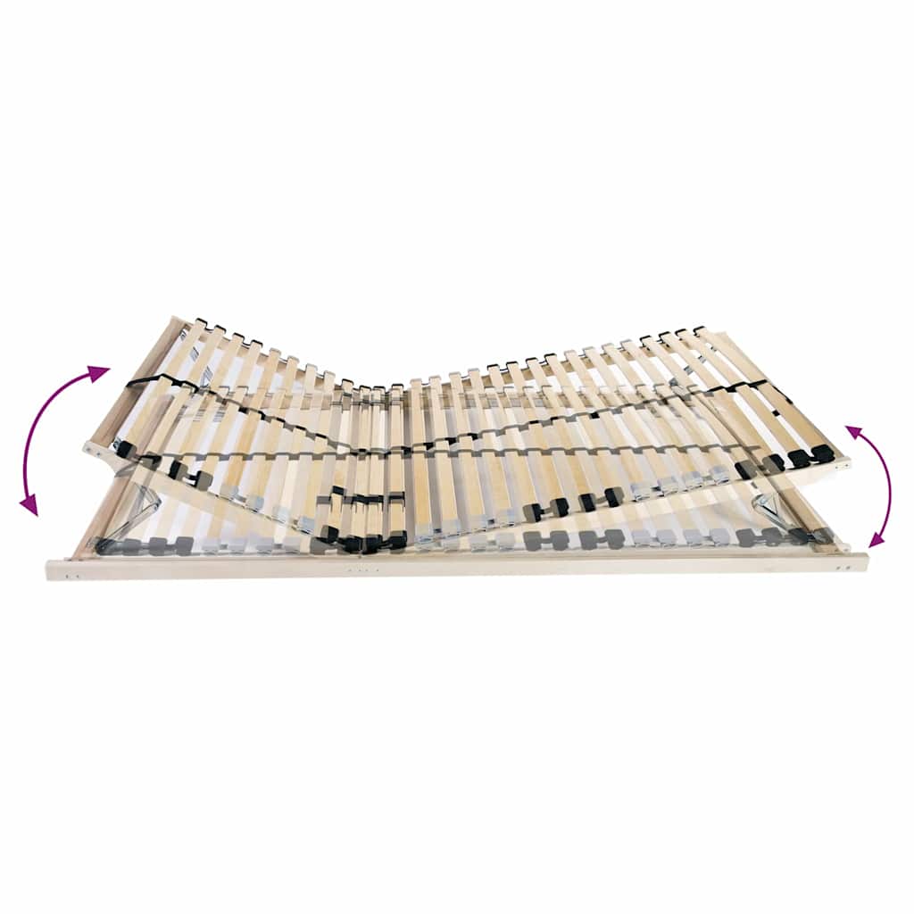 Slatted Bed Base Manual Brown 70 x 190 cm Solid Beech Wood