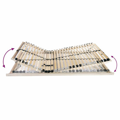 Slatted Bed Base Manual Brown 70 x 190 cm Solid Beech Wood