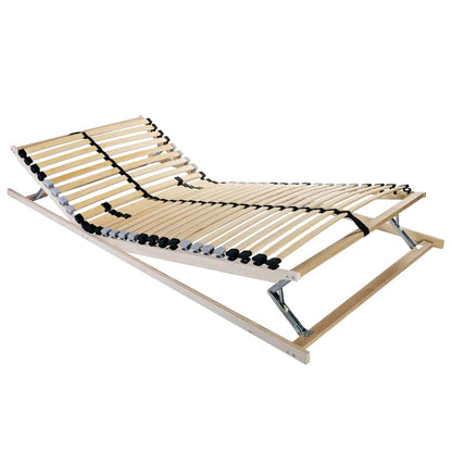 Slatted Bed Base Manual Brown 90 x 190 cm Solid Beech Wood