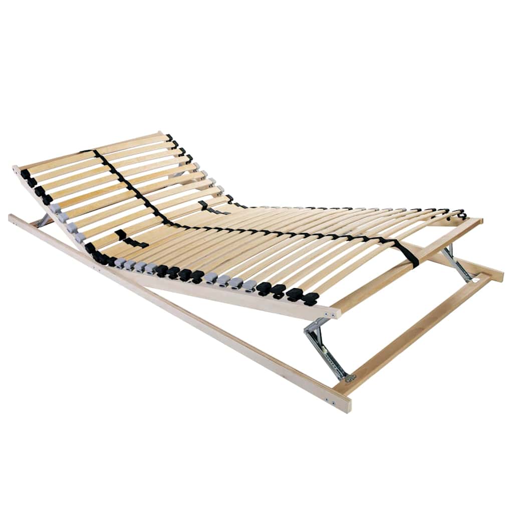 Slatted Bed Base Manual Brown 120 x 190 cm Solid Beech Wood