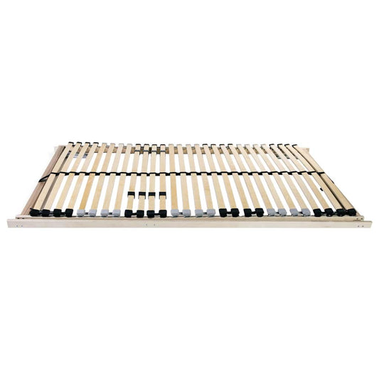 Slatted Bed Base Manual Brown 140 x 190 cm Solid Beech Wood