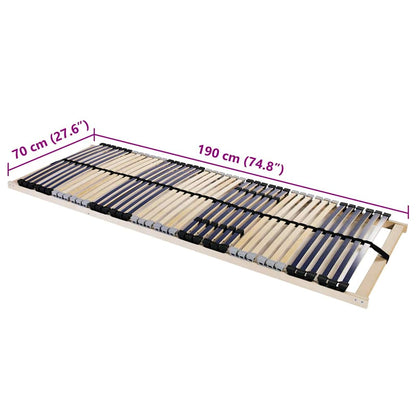 Slatted Bed Base Brown 70 x 190 cm Solid Beech Wood
