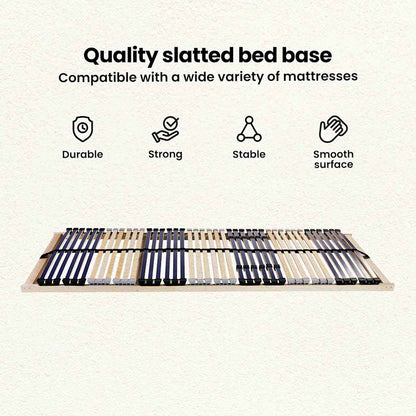 Slatted Bed Base Brown 140 x 190 cm Solid Beech Wood