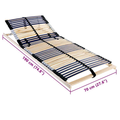 Slatted Bed Base Brown 70 x 190 cm Solid Beech Wood