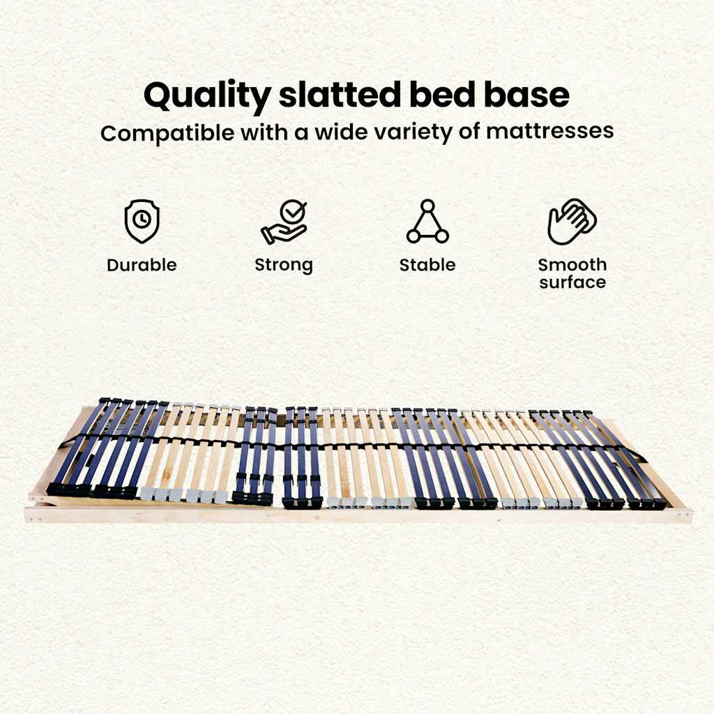 Slatted Bed Base Brown 80 x 190 cm Solid Beech Wood