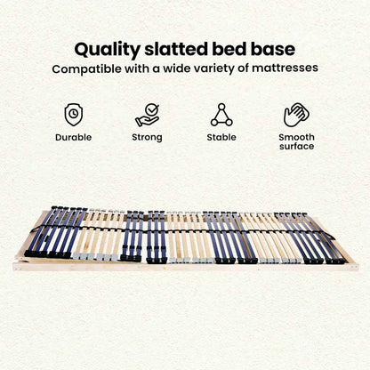 Slatted Bed Base Brown 80 x 190 cm Solid Beech Wood