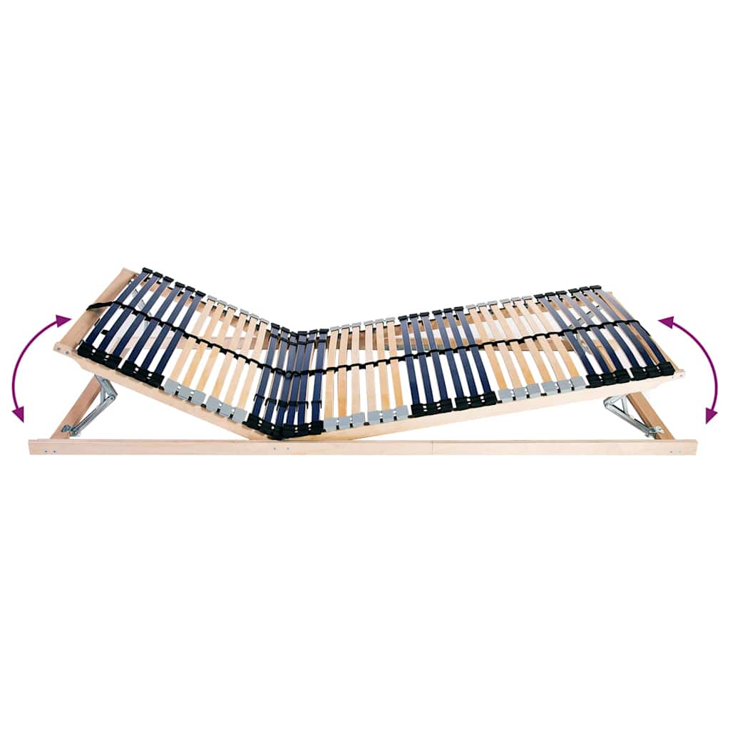 Slatted Bed Base Manual Brown 90 x 190 cm Solid Beech Wood