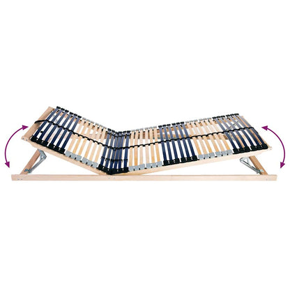 Slatted Bed Base Manual Brown 90 x 190 cm Solid Beech Wood