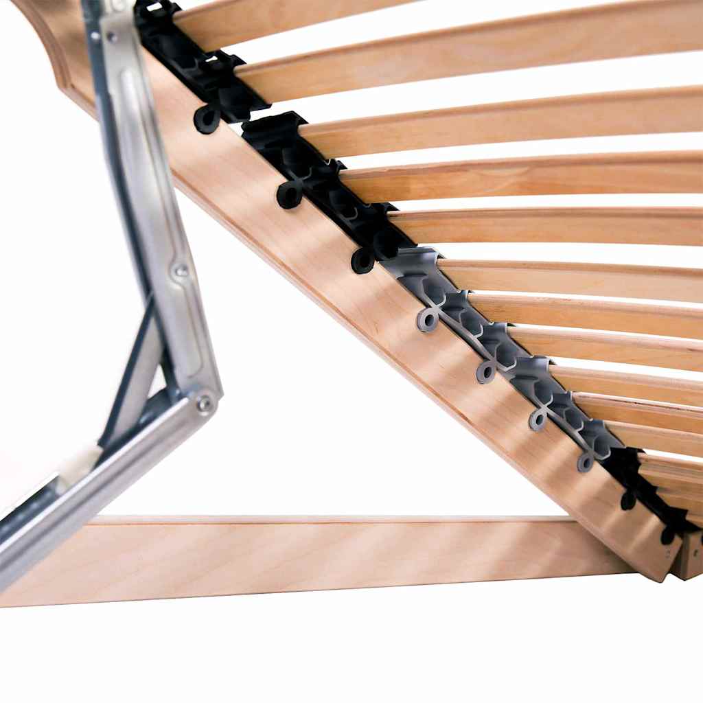 Slatted Bed Base Manual Brown 140 x 190 cm Solid Beech Wood