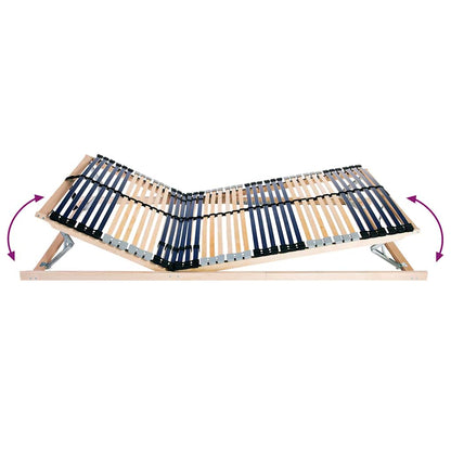 Slatted Bed Base Manual Brown 140 x 190 cm Solid Beech Wood