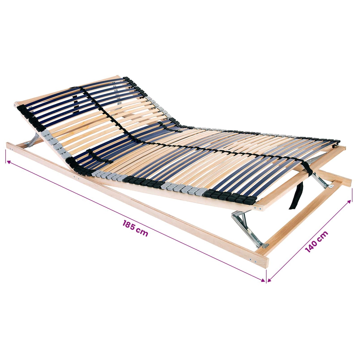 Slatted Bed Base Manual Brown 140 x 190 cm Solid Beech Wood
