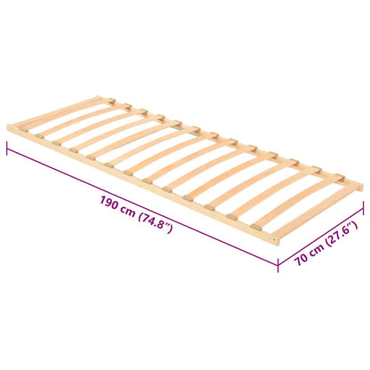 Slatted Bed Base Brown 70 x 190 cm Solid Beech Wood
