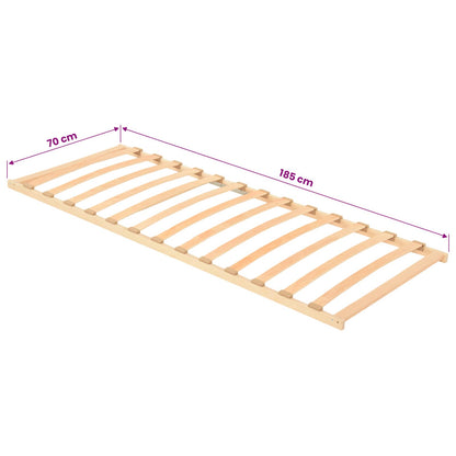 Slatted Bed Base Brown 70 x 190 cm Solid Beech Wood