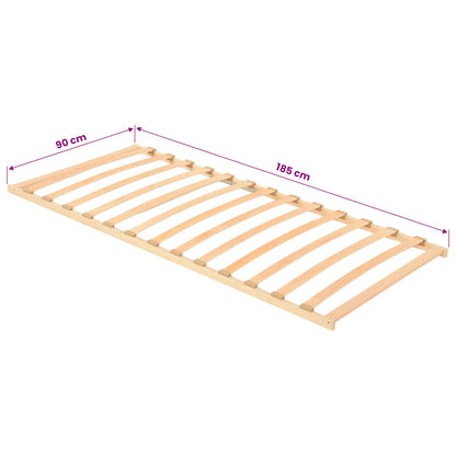 Slatted Bed Base Brown 90 x 190 cm Solid Beech Wood
