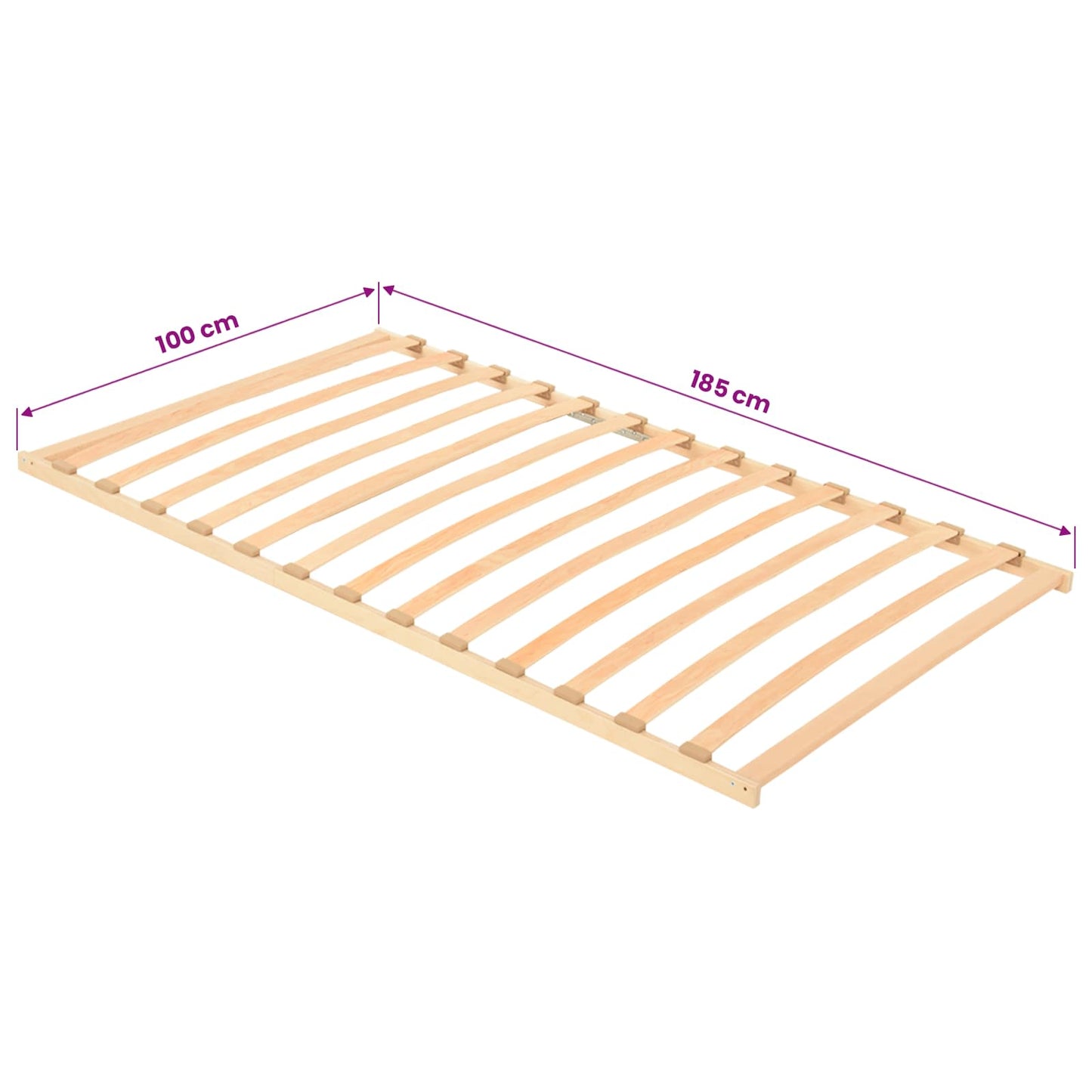 Slatted Bed Base Brown 100 x 190 cm Solid Beech Wood