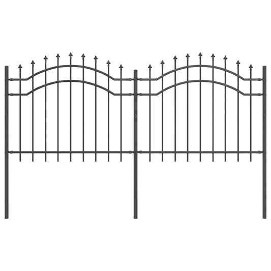 Garden Fence WOERDEN 240 x 140 cm Powder-coated steel Grey