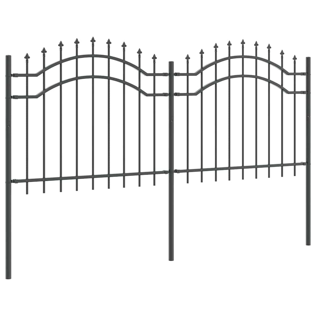 Garden Fence Woerden Grey 240 x 140 cm Powder-coated steel