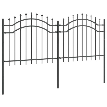Garden Fence Woerden Grey 240 x 140 cm Powder-coated steel