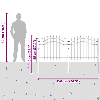 Garden Fence Woerden Grey 240 x 140 cm Powder-coated steel