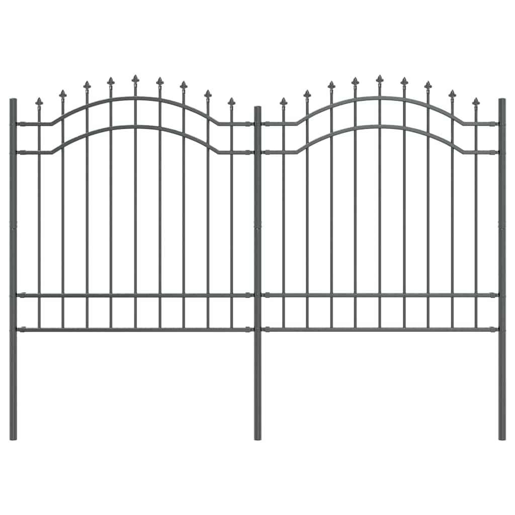 Garden Fence WOERDEN 240 x 165 cm Powder-coated steel Grey