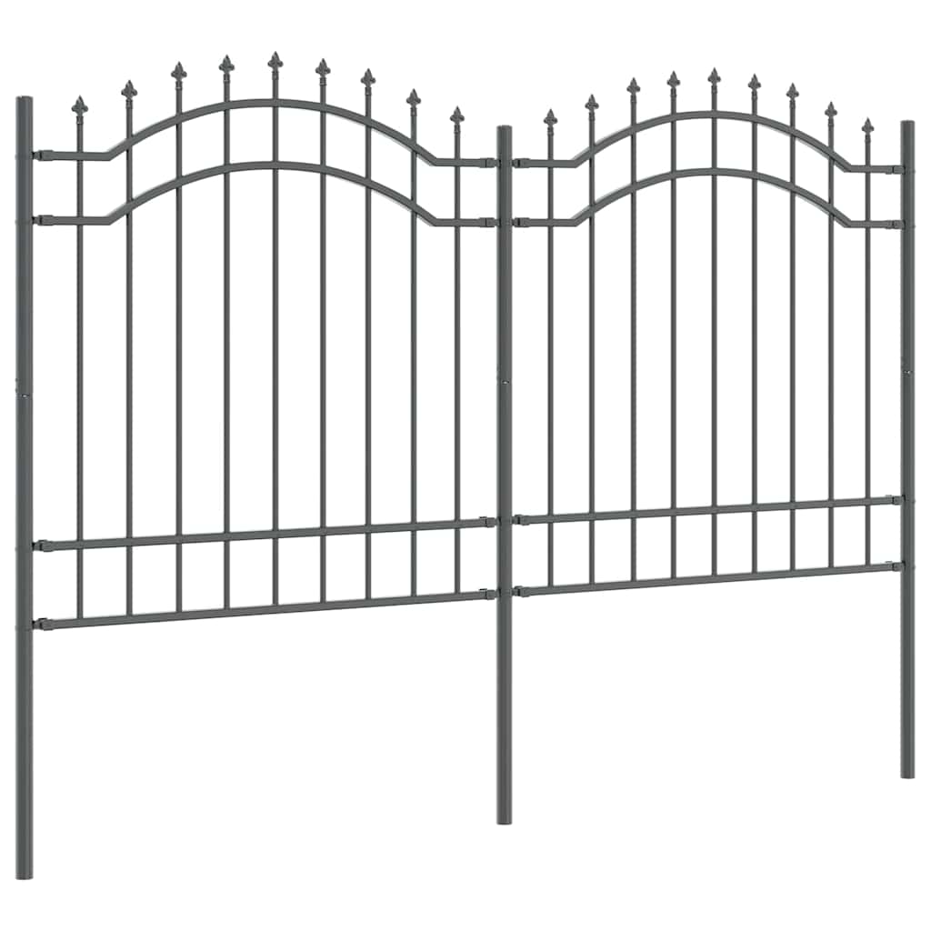 Garden Fence WOERDEN 240 x 165 cm Powder-coated steel Grey