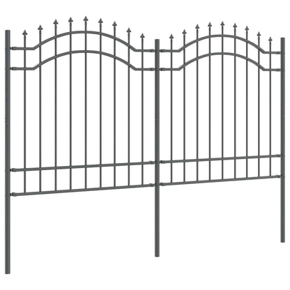 Garden Fence WOERDEN 240 x 165 cm Powder-coated steel Grey