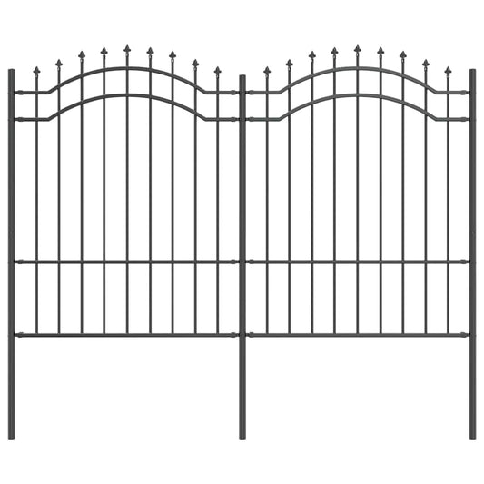 Garden Fence WOERDEN 240 x 190 cm Powder-coated steel Grey