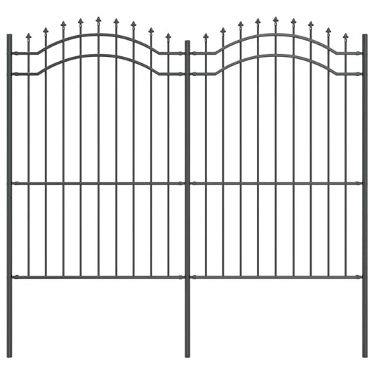 Garden Fence WOERDEN 240 x 215 cm Powder-coated steel Grey