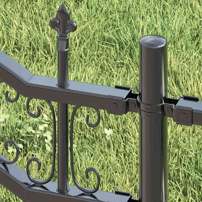 Garden Fence KAMPEN 240 x 118 cm Mesh Powder-coated steel Grey