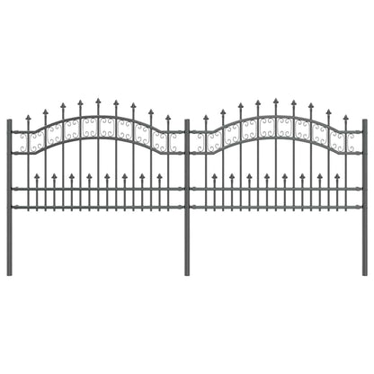 Garden Fence KAMPEN 240 x 118 cm Mesh Powder-coated steel Grey