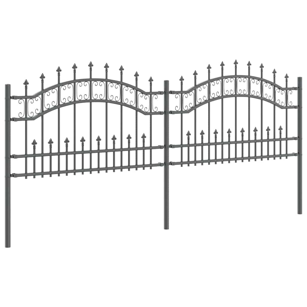 Garden Fence KAMPEN 240 x 118 cm Mesh Powder-coated steel Grey