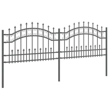 Garden Fence KAMPEN 240 x 118 cm Mesh Powder-coated steel Grey