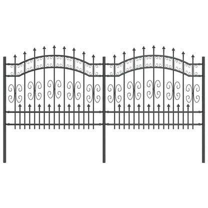 Garden Fence KAMPEN 240 x 140 cm Mesh Powder-coated steel Grey